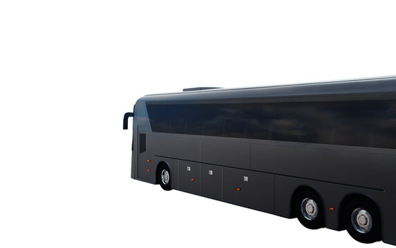Vehicle black bus for passenger transport. concept of transportation