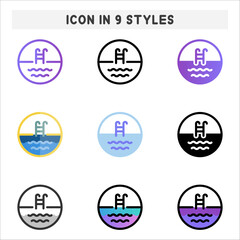 Flat illustration on a theme swimming pool