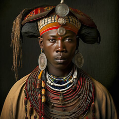 Portrait of an afro-asian metis man - generative ai