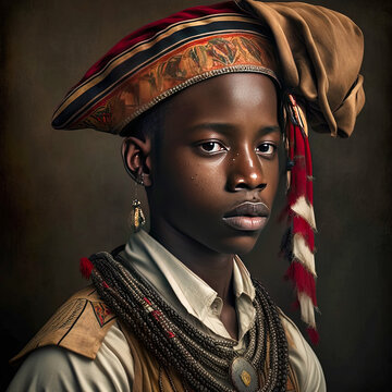 Portrait of an afro-asian metis man - generative ai