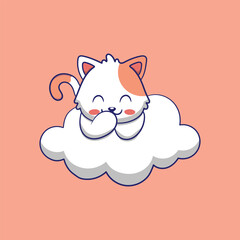 baby cat vector hand drown illustration