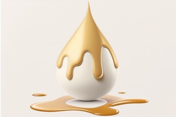a milk drop on a white background, isolated. Generative AI