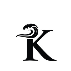 Letter K Logo Design Ocean