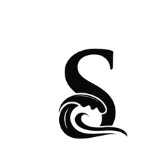 Naklejka premium Letter S Logo Design Ocean