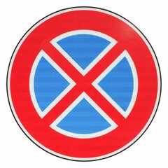 Fototapeta premium no parking and no stopping sign isolated over white