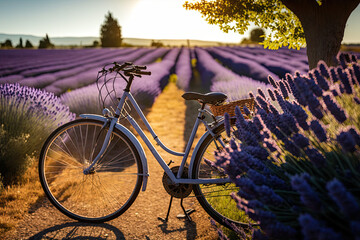 bicycle in the lavender field