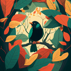 Bird Flat Illustrations With AI Generative