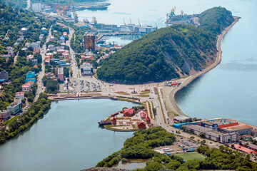 Bay overlooking the Pacific Ocean with a panorama of the city of Petropavlovsk-Kamchatsky, Kamchatka, Russia - 569540632