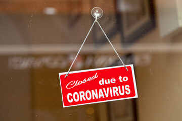 Closed due to coronavirus sign