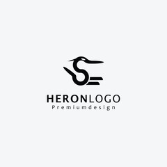 heron logo bird icon line art