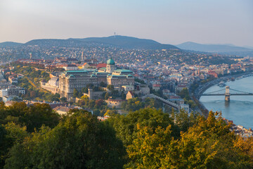Obraz premium Hungarian Buda Castle with Budapest city, Hungary