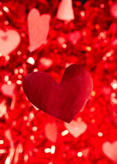 red hearts for valentine's day , greeting cards