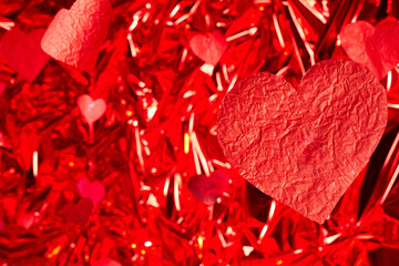red hearts for valentine's day , greeting cards