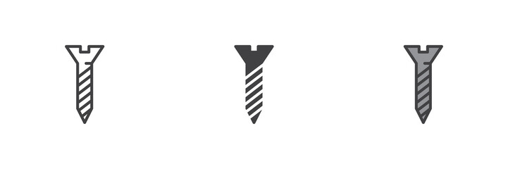 Screw different style icon set