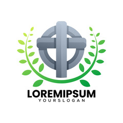 cross colorful gradient logo design