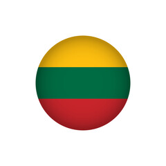 Lithuania Europe Flag Icon. European Country Circled Flag. Stock Vector Graphics Element