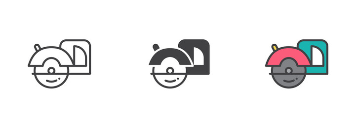 Circular saw different style icon set