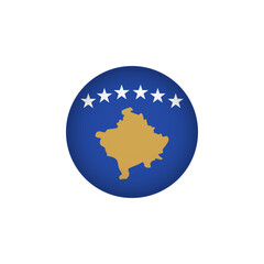 Kosovo Europe Flag Icon. European Country Circled Flag. Stock Vector Graphics Element
