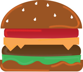 The tasty burger for logo or advertisement