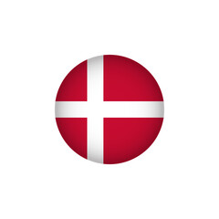 Obraz premium Denmark Europe Flag Icon. European Country Circled Flag. Stock Vector Graphics Element