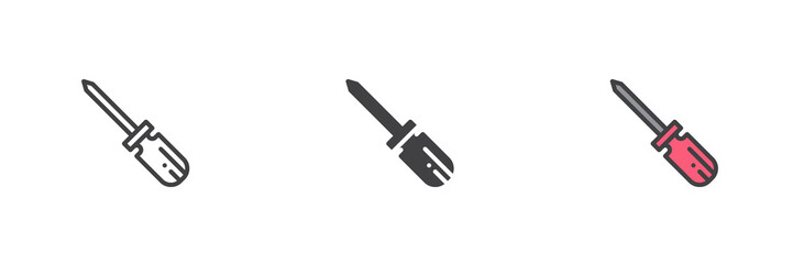 Awl tool different style icon set