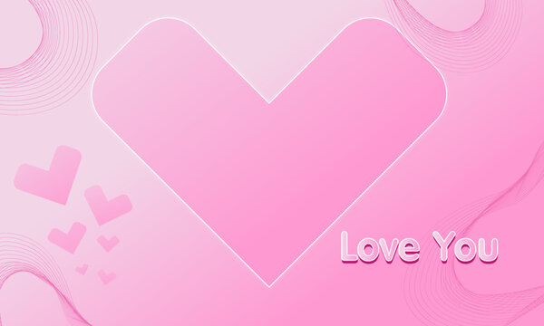 pink frame picuture with lines waves on pink soft gradient background