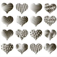 Set of different hearts. Vector (4)
