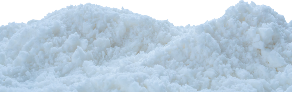 snow isolated on white background close up