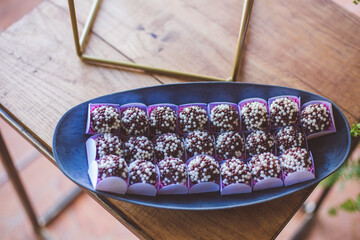 fine chocolate sweets for wedding party