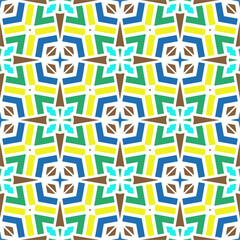 Vector geometric ornament in ethnic style. Seamless pattern with  abstract shapes, repeat tiles. Repeating pattern for decor, textile and fabric.