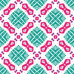 Vector geometric ornament in ethnic style. Seamless pattern with  abstract shapes, repeat tiles. Repeating pattern for decor, textile and fabric.