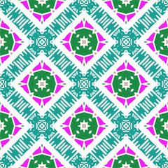 Vector geometric ornament in ethnic style. Seamless pattern with  abstract shapes, repeat tiles. Repeating pattern for decor, textile and fabric.