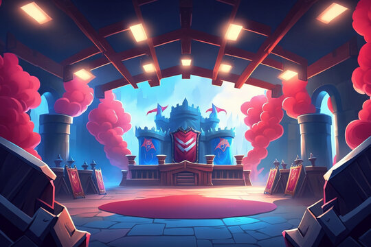 A Clash Royale Arena, red and blue, Generative AI
