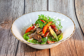 Beef Salad, Thai style beef salad spicy dish.
