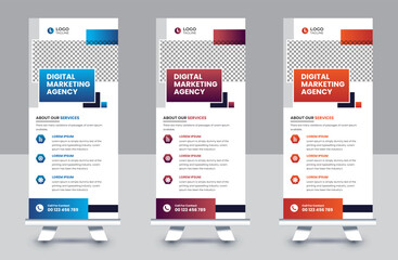 Professional business roll up banner and pull up banner template design