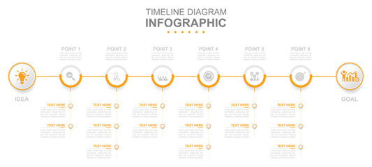 Infographic business template. 5 Steps modern Timeline diagram calendar with circle and topics. Concept presentation.