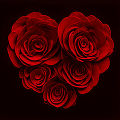 Heart of red roses