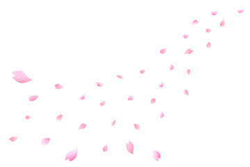 舞い散る桜の花びら。春イメージ背景。