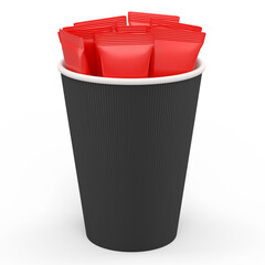 Paper coffee cup for cappuccino, americano, espresso, mocha, latte on white