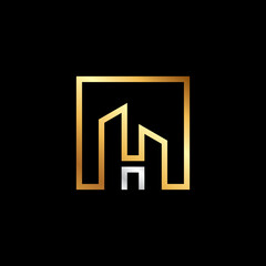 Fototapeta premium Building Apartment with Initial H House ,Home, logo design