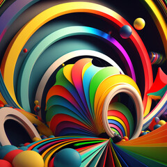 3D Brazil Carnival Rainbow abstract Generative AI