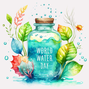 Text illustration celebrating world water day. | CanStock