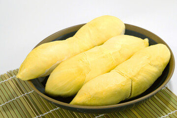 Durian on plate,It is the most expensive and most delicious fruits. King of fruit