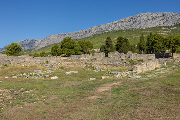 General view of the ruins of Salona in the Roman city of Salona, just outside Solin near Split