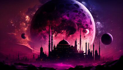 Mosque Nebula Generative AI