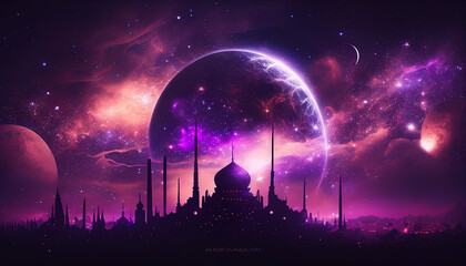 Mosque Nebula Generative AI