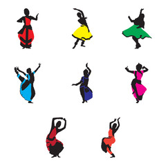 navratri dance silhouette set