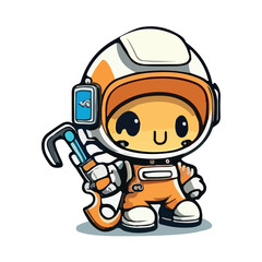 Cute astronaut robot vector illustration