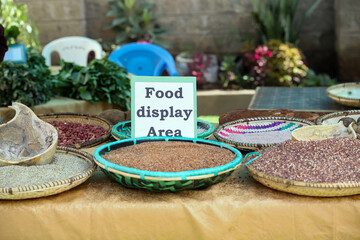 Grains in the market.