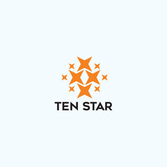 Ten star logo vector image
